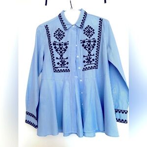 Zara embroidery shirt - Size L